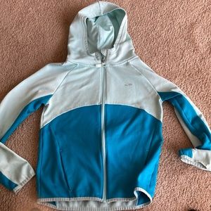 Lite blue and dark blue zip up jacket